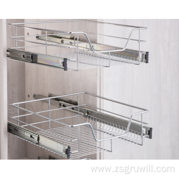 rack pull out metal wire baskets kitchen storage